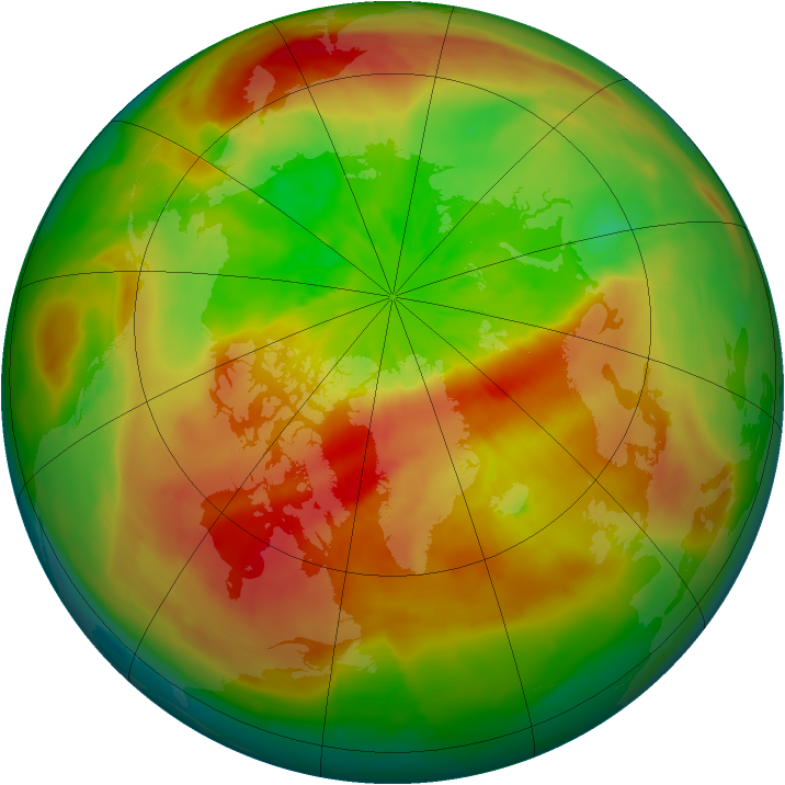 Arctic ozone map for 24 March 2014